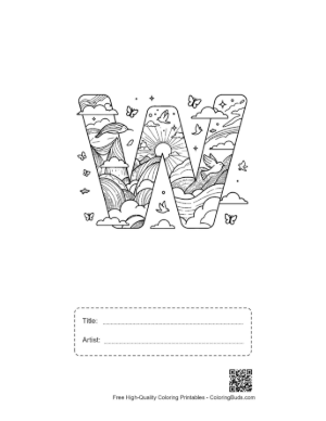 Thumbnail: Letter A-Z for Kids Printable with Title and Artist Box