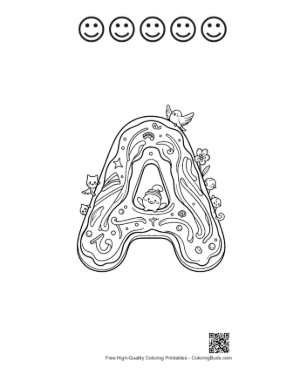Thumbnail: Letter A-Z Printable and 5 Happy Face Outline