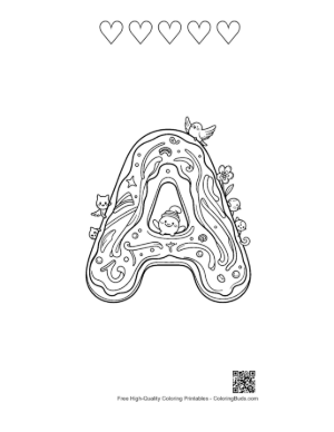 Thumbnail: Letter A-Z Printable and 5 Heart Outline