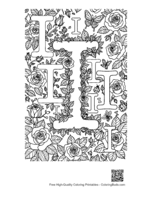 Thumbnail: Vintage Patterned Letter I Coloring Sheet Printable