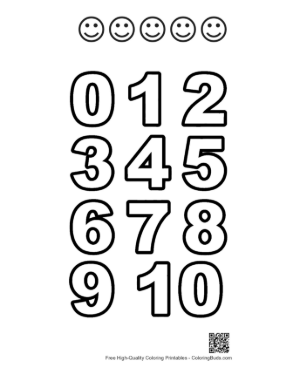 Thumbnail: Color by Number Pages Printable Printable and 5 Happy Face Outline