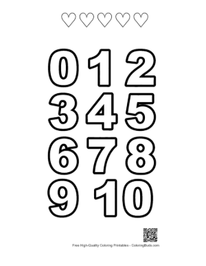 Thumbnail: Color by Number Pages Printable Printable and 5 Heart Outline