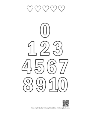 Thumbnail: Colour by Number Pictures to Print Printable and 5 Heart Outline