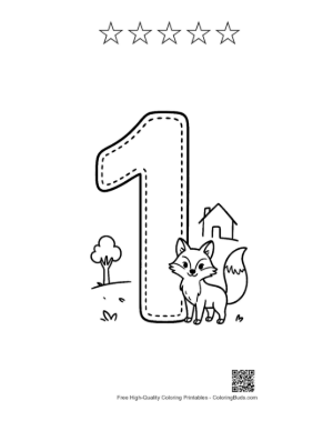Thumbnail: Easy Numbers 1-10 for Kids Printable and 5 Star Outline