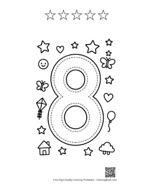 Thumbnail: Free Number 1-10 Coloring Page Printable with 5 Star Outlines