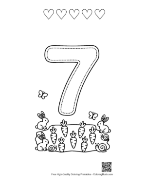 Thumbnail: Number 1-10 for Kids Printable and 5 Heart Outline