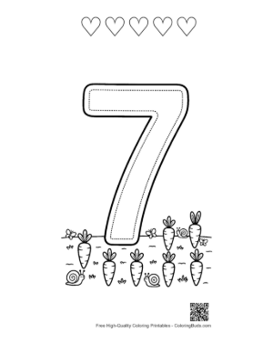 Thumbnail: Number 1-10 to Color Printable and 5 Heart Outline