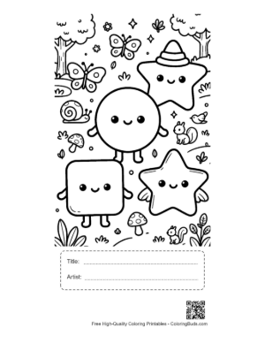 Thumbnail: Cute Circle Square Star Printable with Title and Artist Box