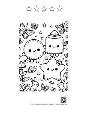 Thumbnail: Free Circle Square Star Printable and 5 Star Outline