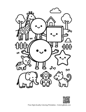Thumbnail: Free Circle Square Star to Color Printable