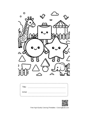Thumbnail: Safari Adventure with Circle, Square, and Star Characters Printable with Title and Artist Box