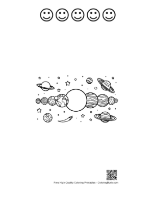 Thumbnail: Cute Planets Printable and 5 Happy Face Outline