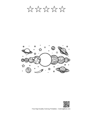 Thumbnail: Cute Planets Printable and 5 Star Outline