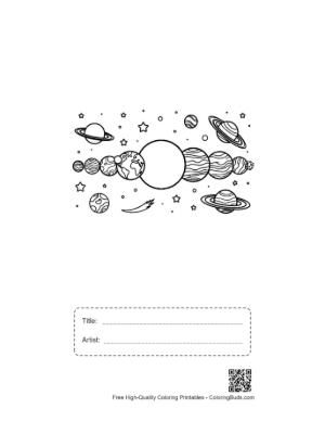 Thumbnail: Cute Planets Printable with Title and Artist Box