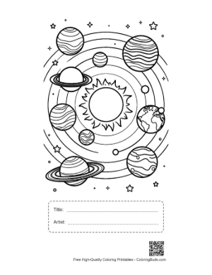 Thumbnail: Cute Planets Printable with Title and Artist Box