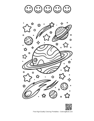 Thumbnail: Easy Planets Printable and 5 Happy Face Outline
