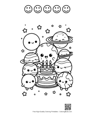 Thumbnail: Planets for Kids Printable and 5 Happy Face Outline
