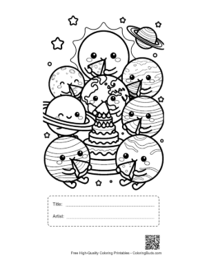 Thumbnail: Planets for Kids Printable with Title and Artist Box