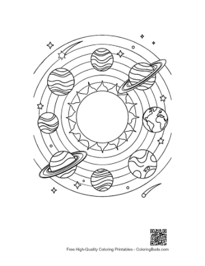 Thumbnail: Planets to Color Printable