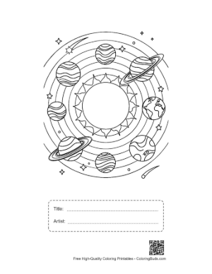 Thumbnail: Planets to Color Printable with Title and Artist Box