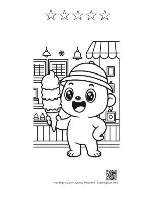 Thumbnail: Alien Chef at Magic Ice Cream Shop Printable and 5 Star Outline