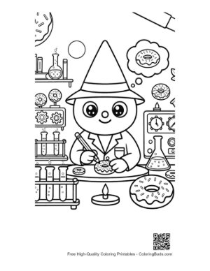Thumbnail: Alien Scientist Doing Lab Experiment Printable