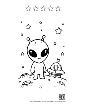 Thumbnail: Easy Little Green Man Printable and 5 Star Outline