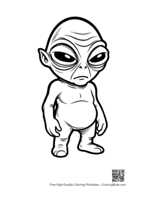 Thumbnail: Little Green Alien Standing Grumpily