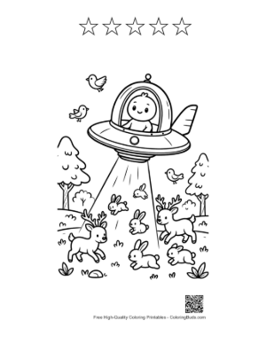 Thumbnail: Little Green Man Printable and 5 Star Outline