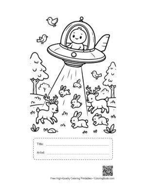 Thumbnail: Little Green Man Printable with Title and Artist Box