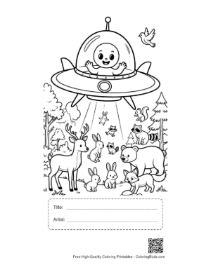 Thumbnail: Sci-Fi Alien Adventure in the Woods Printable with Title and Artist Box