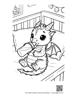 Thumbnail: Cute Baby Dragon Coloring Page Printable