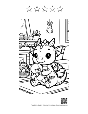 Thumbnail: Download Baby Dragon for Kids Printable and 5 Star Outline