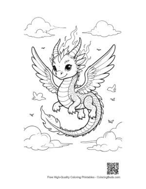 Thumbnail: Fire Dragon Coloring Sheet Printable