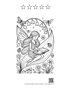 Thumbnail: Free Garden Fairy for Kids Printable and 5 Star Outline