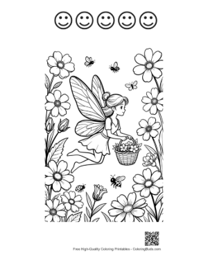 Thumbnail: Free Garden Fairy Printable and 5 Happy Face Outline