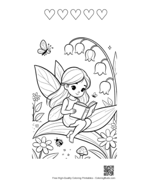Thumbnail: Free Garden Fairy Printable and 5 Heart Outline
