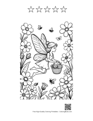 Thumbnail: Free Garden Fairy Printable and 5 Star Outline