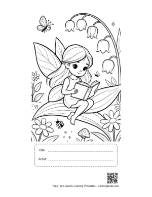 Thumbnail: Free Garden Fairy Printable with Title and Artist Box