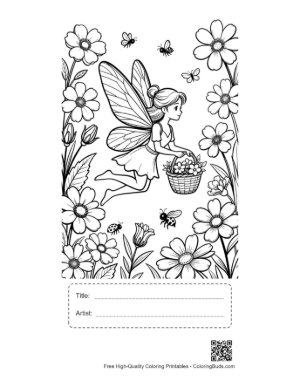 Thumbnail: Free Garden Fairy Printable with Title and Artist Box