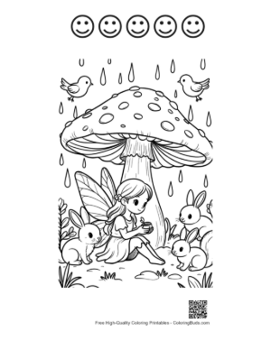 Thumbnail: Garden Fairy Printable and 5 Happy Face Outline