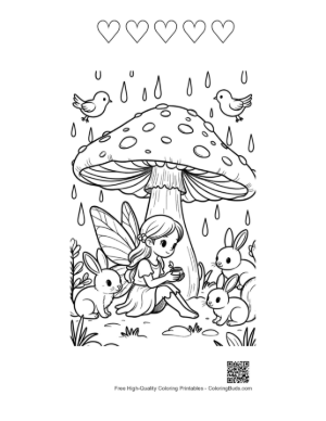 Thumbnail: Garden Fairy Printable and 5 Heart Outline