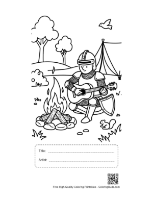 Thumbnail: Cute Medieval Knight Printable with Title and Artist Box