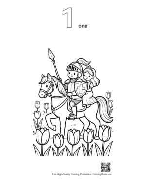 Thumbnail: Download Medieval Knight Coloring Page Printable Outline Number 1
