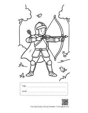 Thumbnail: Free Medieval Knight for Kids Printable with Title and Artist Box