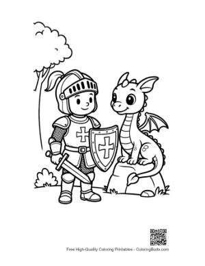 Thumbnail: Free Medieval Knight to Color Printable