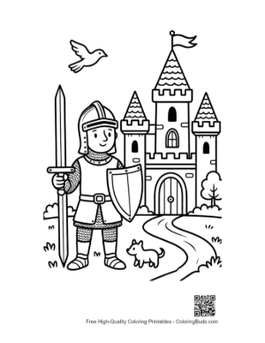 Thumbnail: Heroic Knight Guarding the Fairytale Palace Entrance Printable