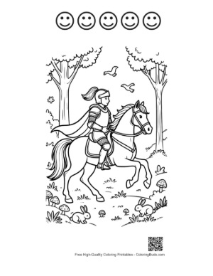 Thumbnail: Medieval Knight Printable and 5 Happy Face Outline
