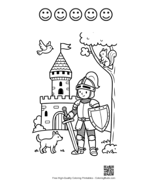 Thumbnail: Medieval Knight Printable and 5 Happy Face Outline