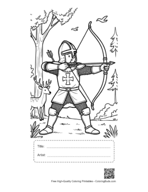 Thumbnail: Medieval Knight Printable with Title and Artist Box